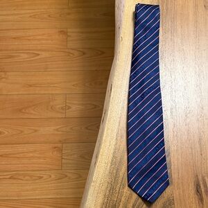 Louis Vuitton Navy and Red Striped Tie